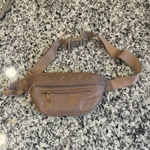 a new day Brown Crossbody Bag with Adjustable Strap and Polished Finish